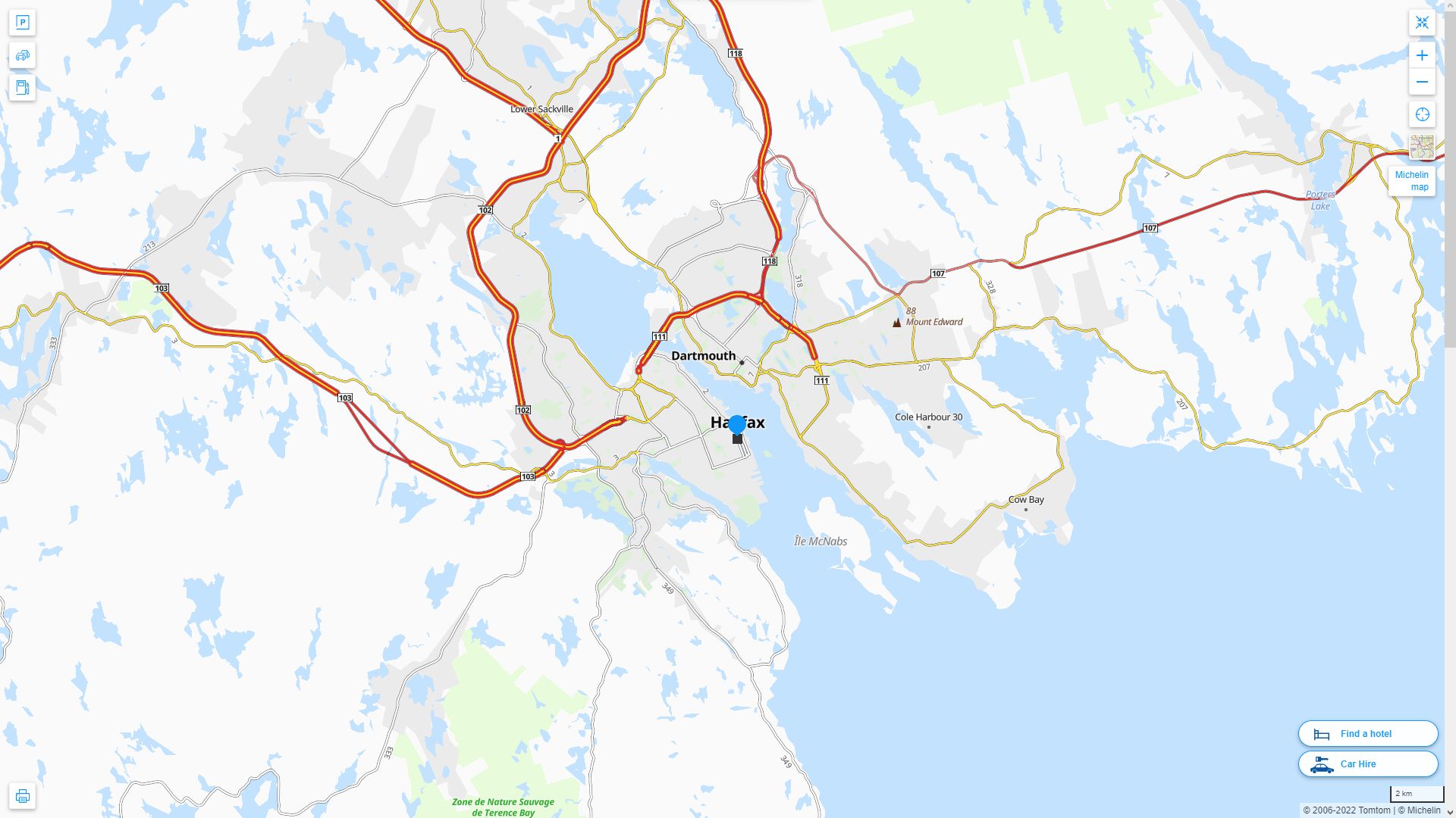 Halifax Highway and Road Map